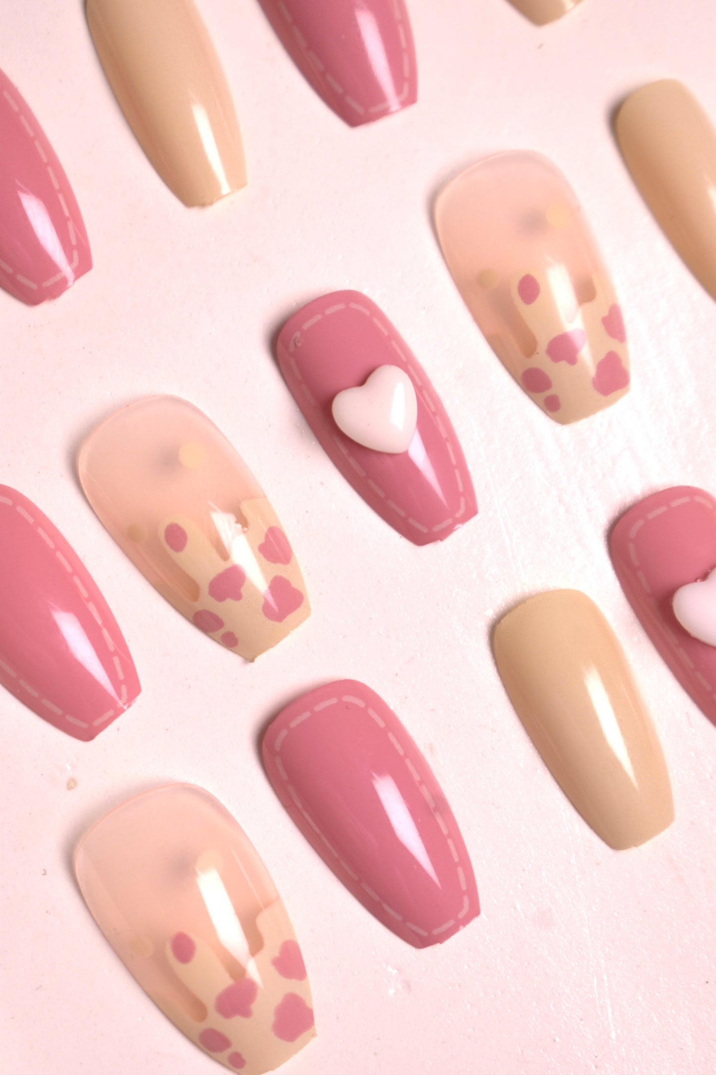 Bow Charm Reusable Press On Nails