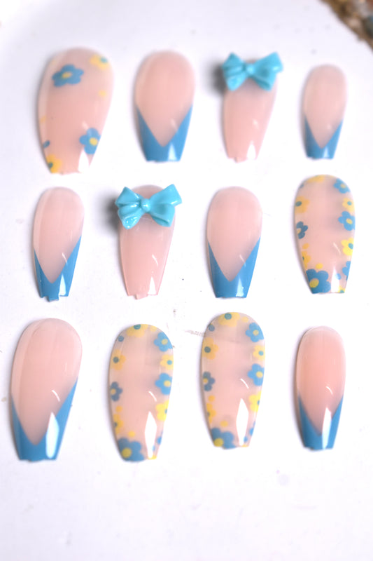 Enchanting Floral Ballerina Press-On Nails!