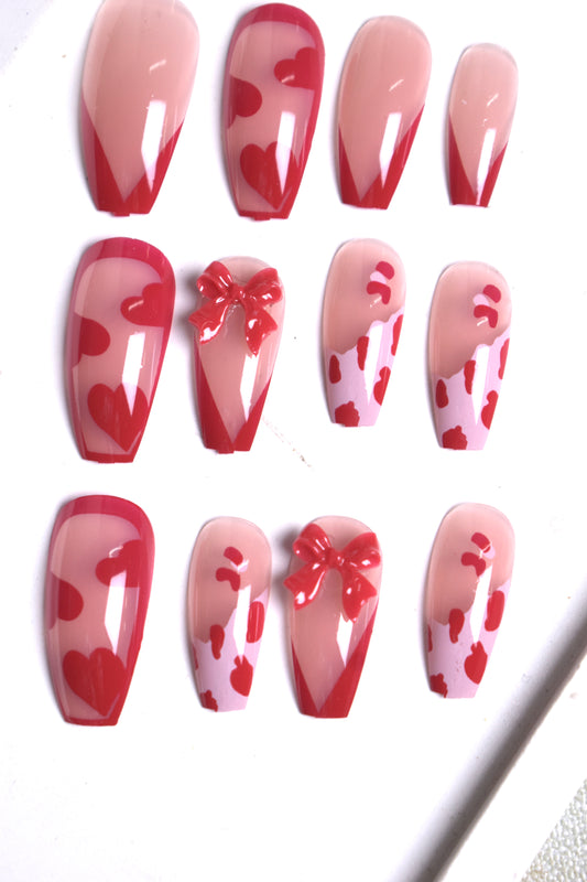 Valentine's Day Cow Print Press-on Nails