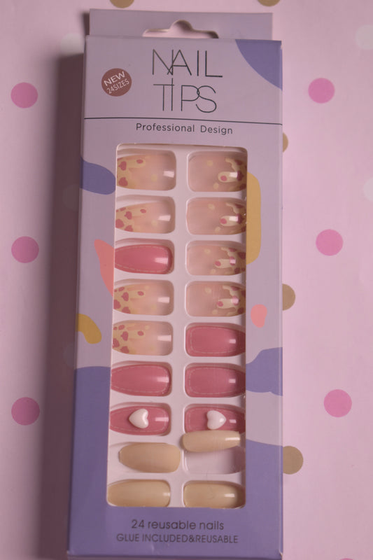 Bow Charm Reusable Press On Nails