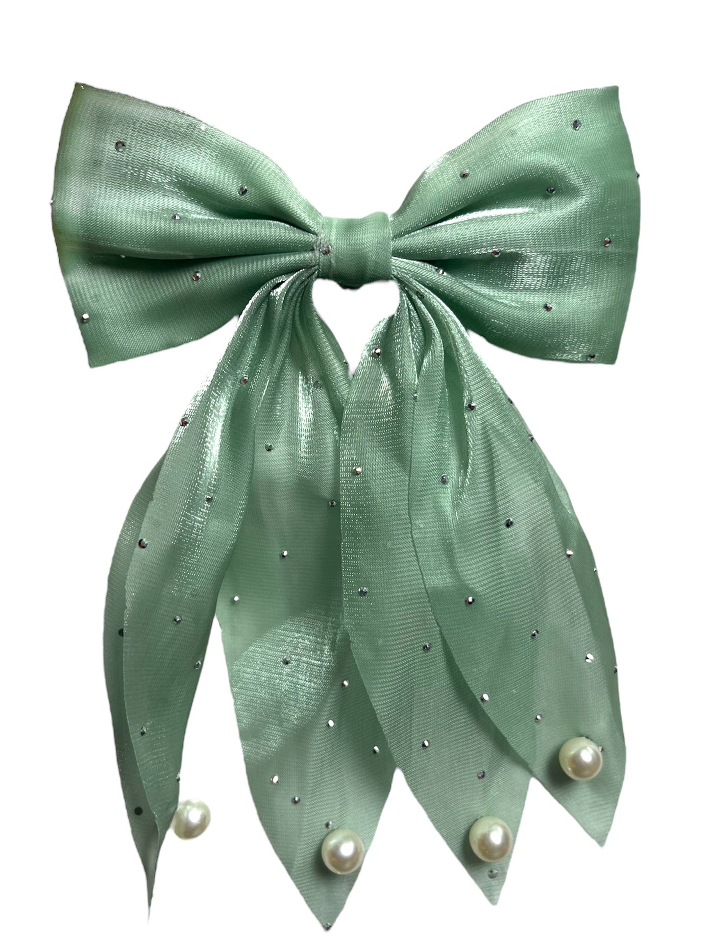 Exquisite Hair Bow With Pearls!