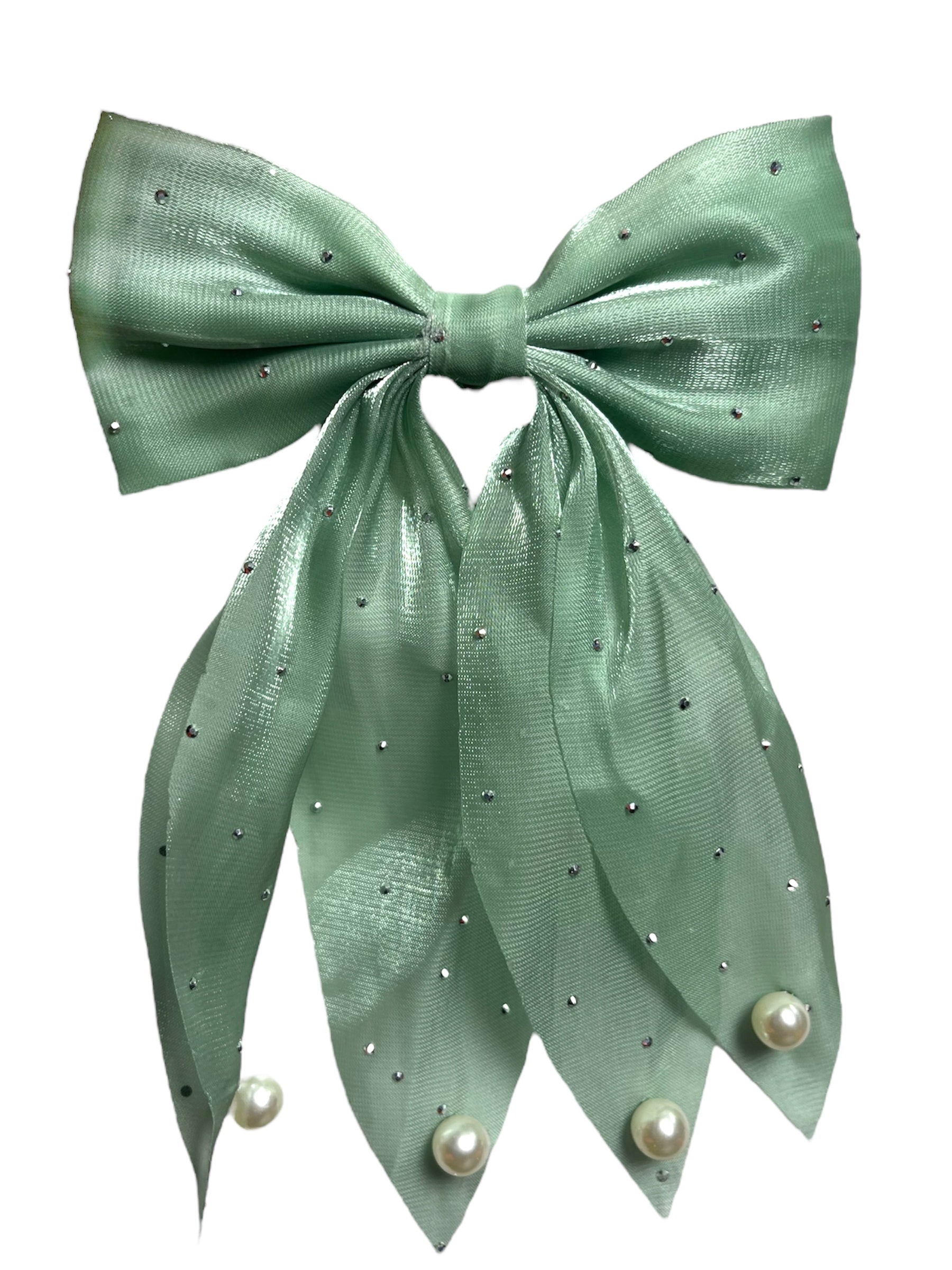 Exquisite Hair Bow With Pearls!