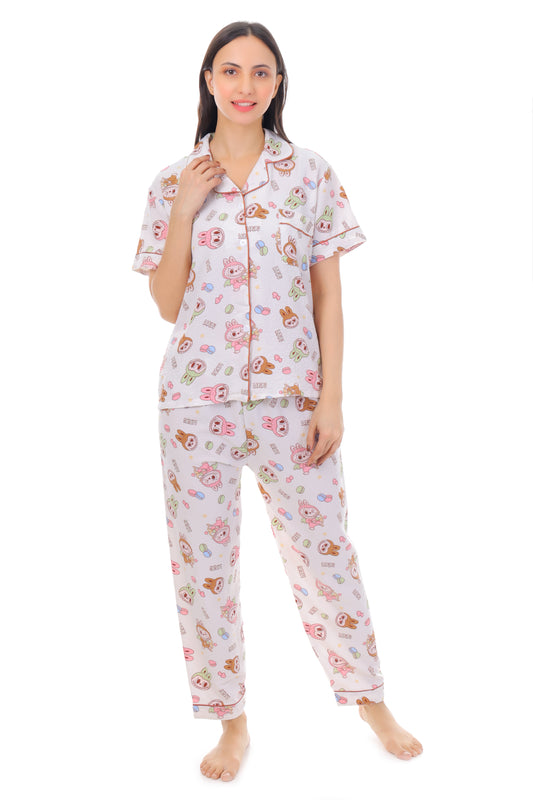 Charming Cartoon Pajama Set