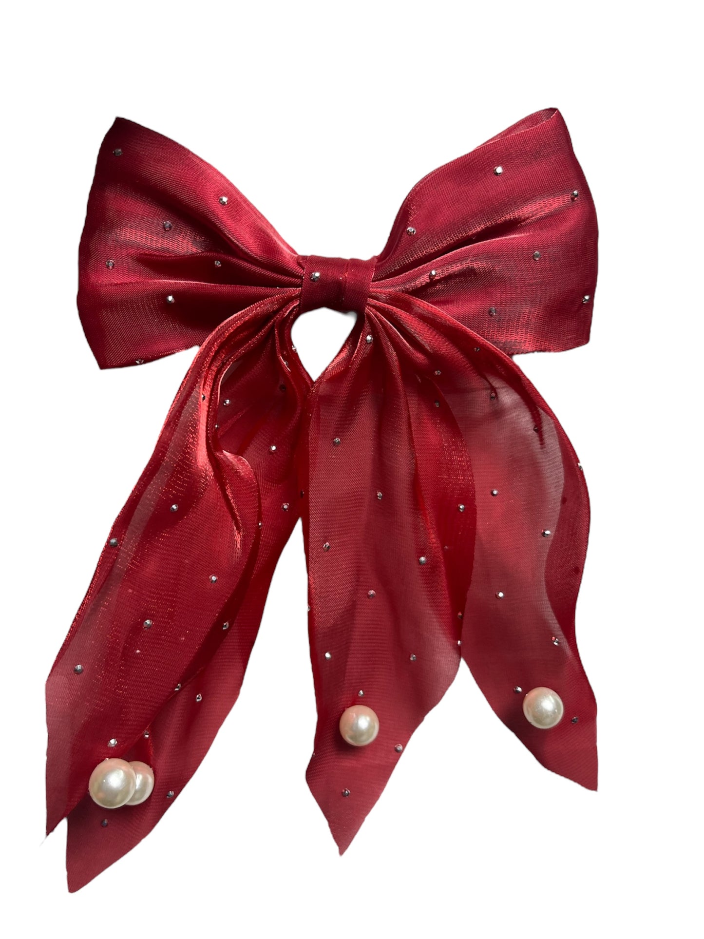 Exquisite Hair Bow With Pearls!