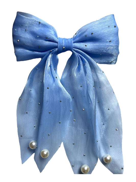 Exquisite Hair Bow With Pearls!