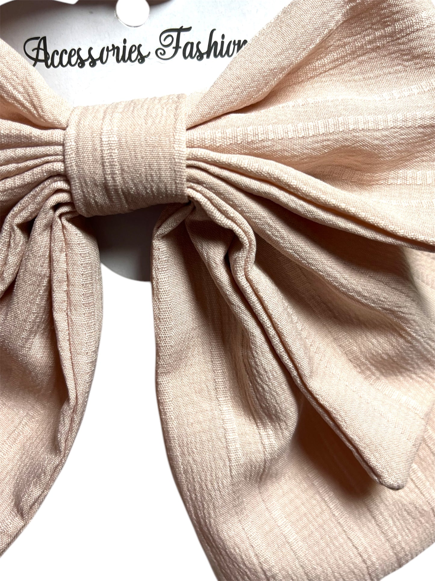 Blush Pink Oversized Fabric Bow