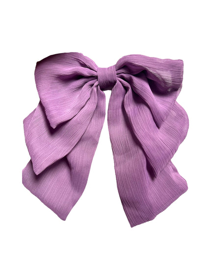 Exquisite Lavender Pleated Silk Bow