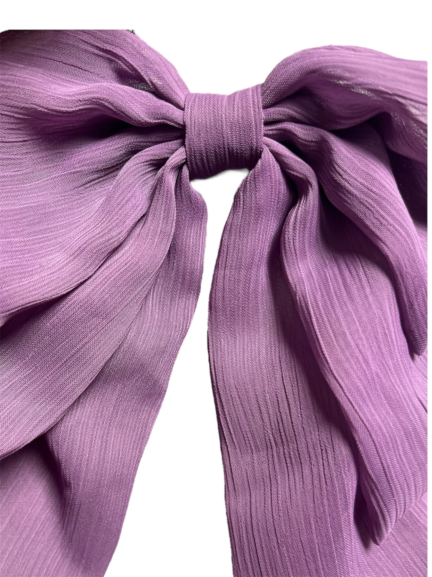 Exquisite Lavender Pleated Silk Bow